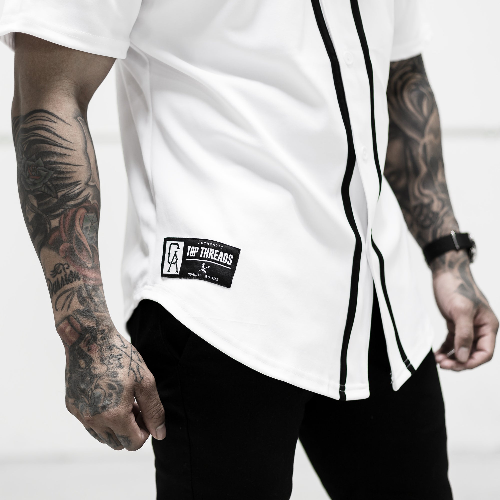 Imperial Baseball Jersey- White - topthreads