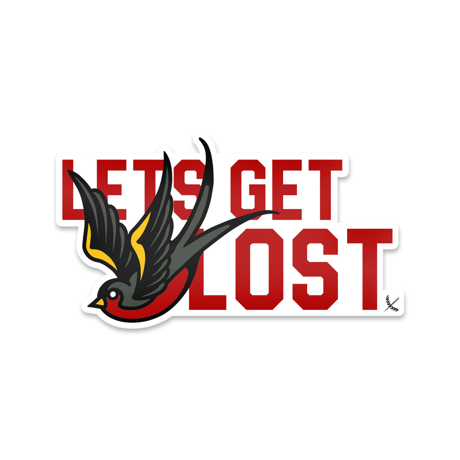 Lets Get Lost Sticker - Red