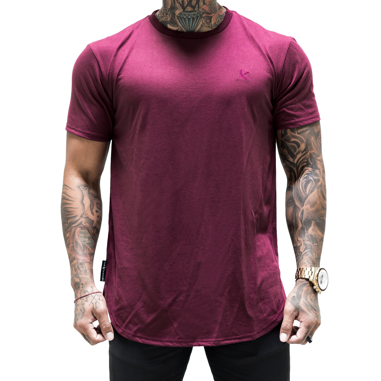 Tonal Scallop Tees - Berry
