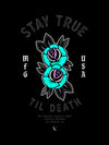 Stay True Poster - Black / Teal